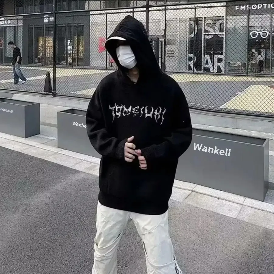 Свитер с капюшоном и рисунком улитки унисекс повседневный вязаный топ модный