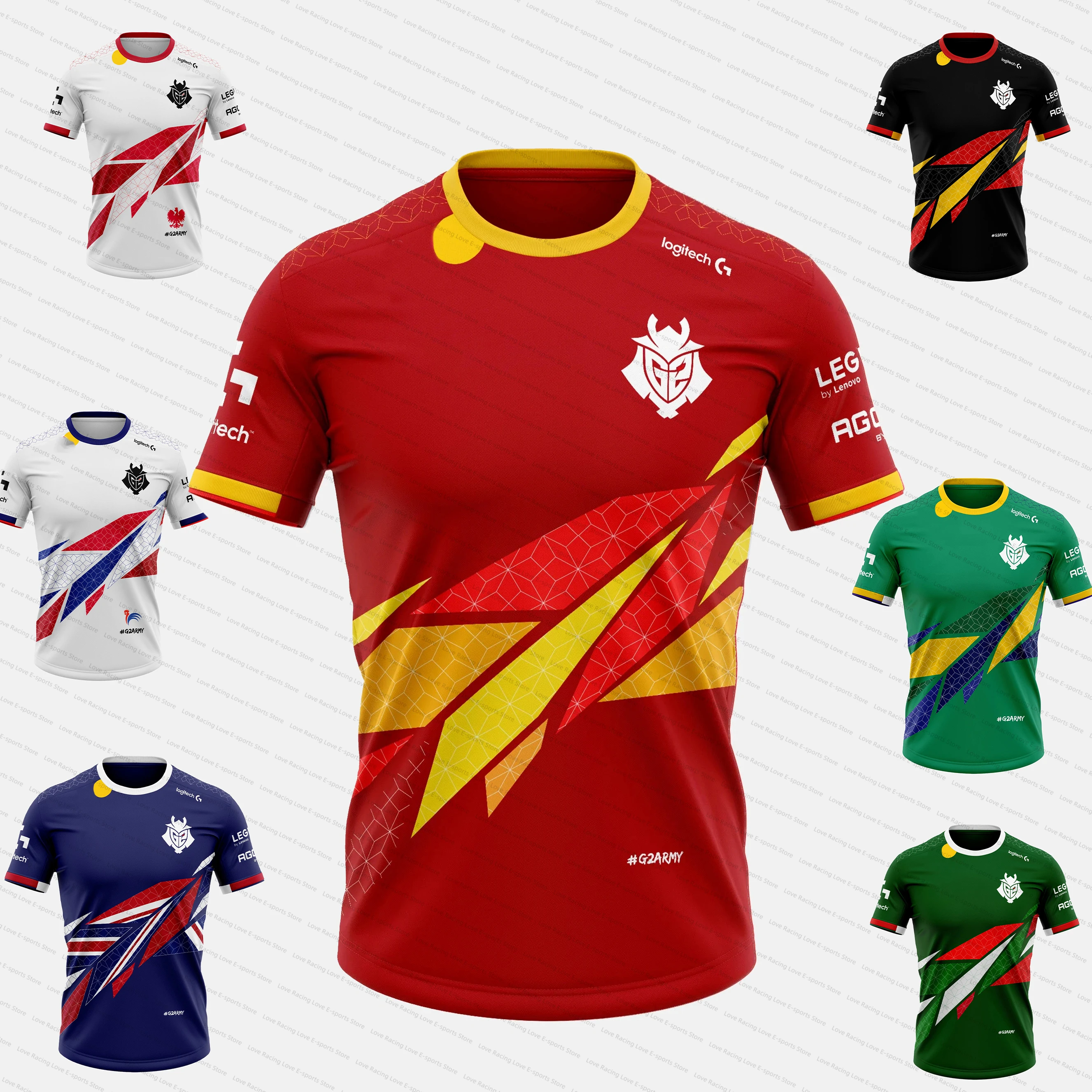 

G2 Spain Jersey G2 Official 2022 National Jersey LOL LCK T-Shirt Kit G2 USA Canada Germany Poland France Brazil Jersey Shirt