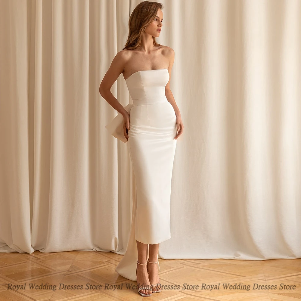 

High Quality Wedding Dresses Big Bows Skirts Sleeveless Boat Neck Open Back VerticallyFloor Length Print Gowns Robe De Ma