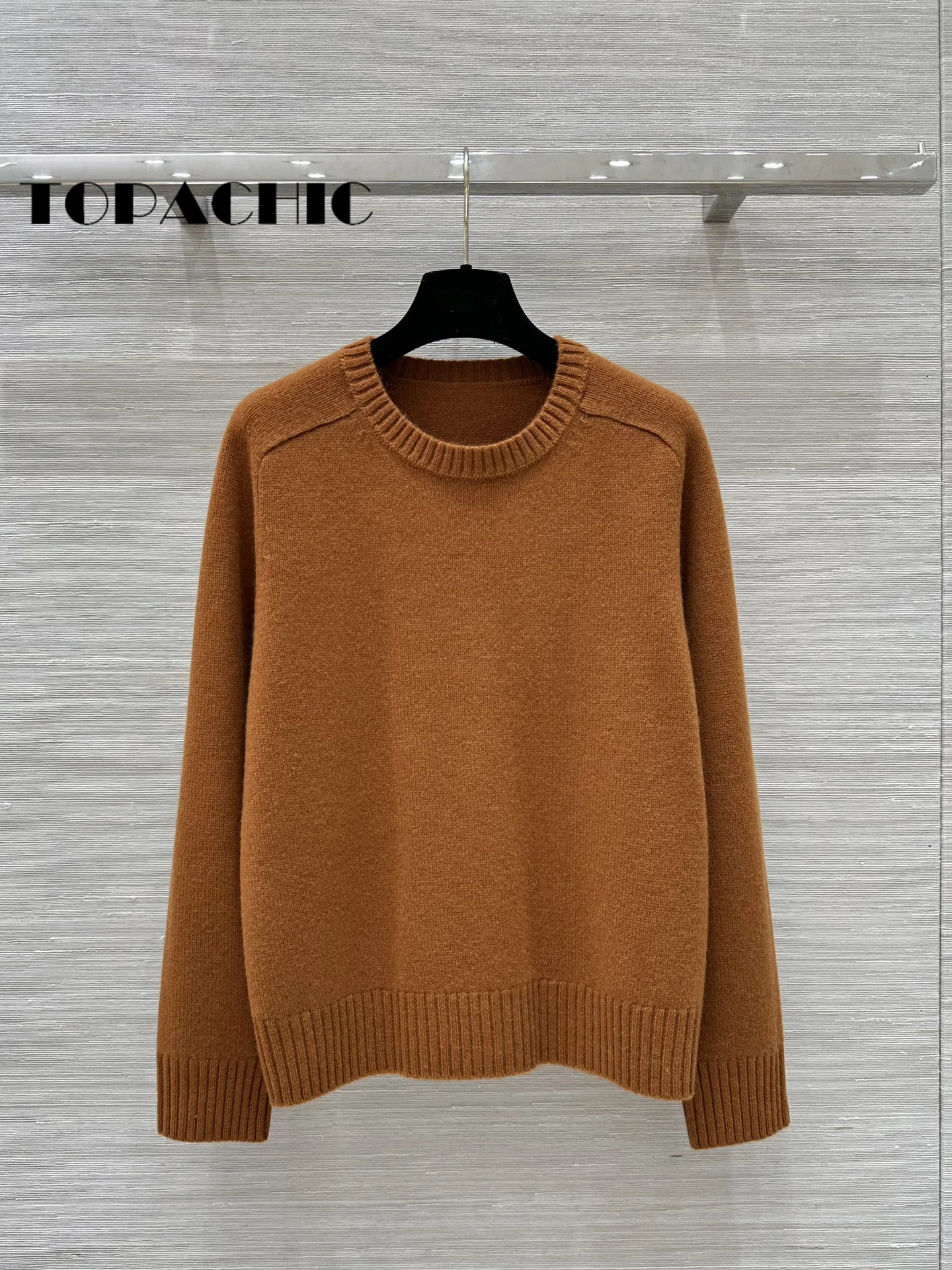 11.5 TOPACHIC-Женская одежда с круглым вырезом однотонный 100% кашемир трикотажные