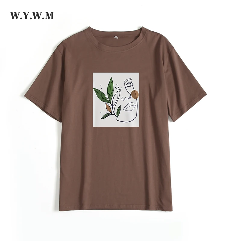 Футболка женская свободного покроя с абстрактным графическим принтом из мягкого