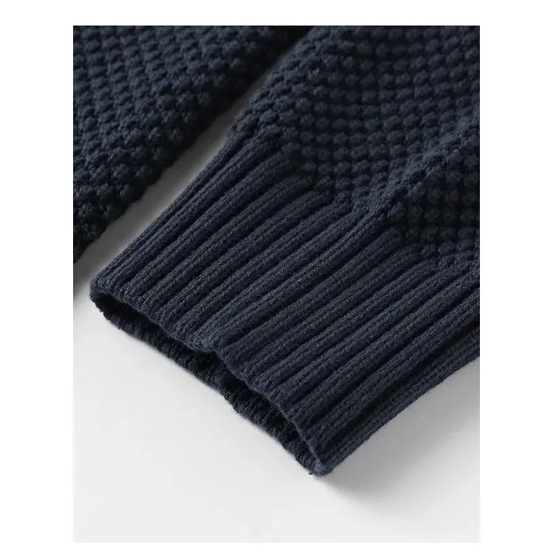 Женский хлопковый свитер с воротником большого размера текстурированный