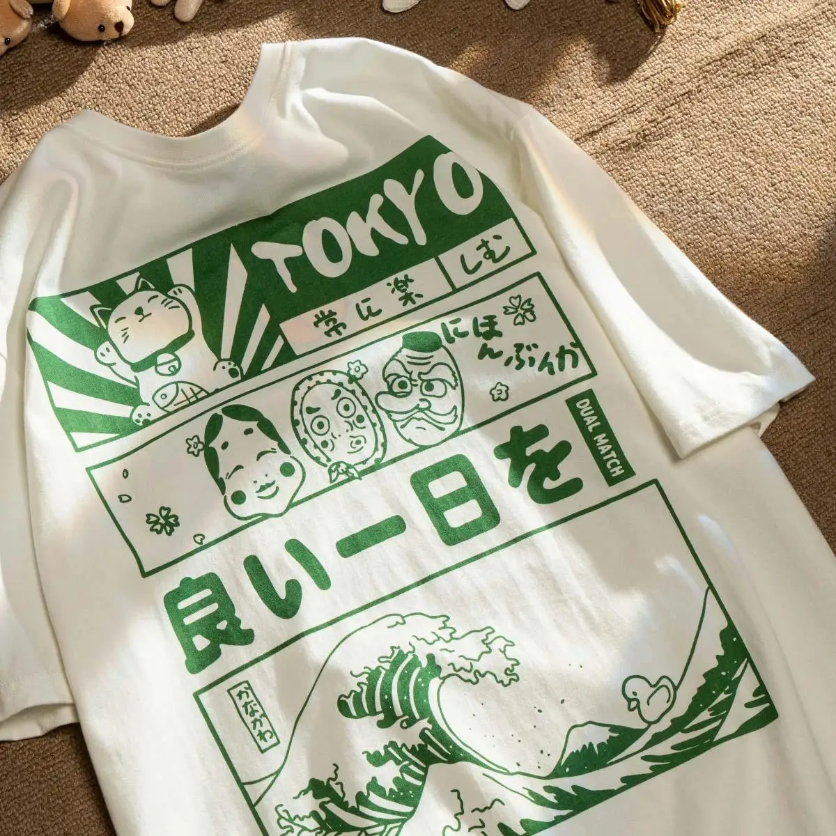 

Футболка мужская оверсайз с аниме Токио, Модный повседневный топ с коротким рукавом в японском стиле, свободная рубашка в стиле Харадзюку, н...