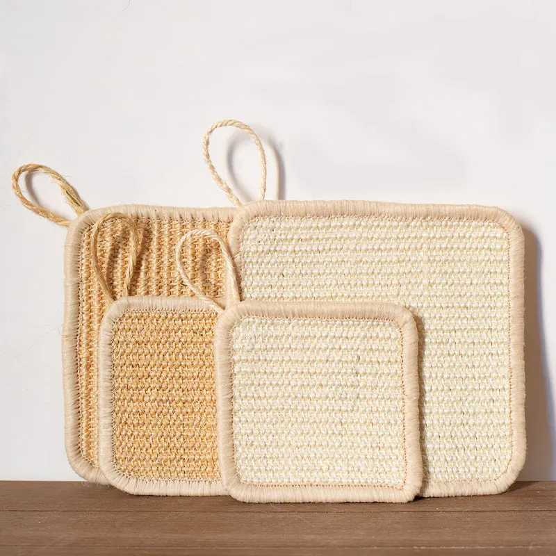 Подставка из натурального сизаля в японском стиле теплоизоляционная