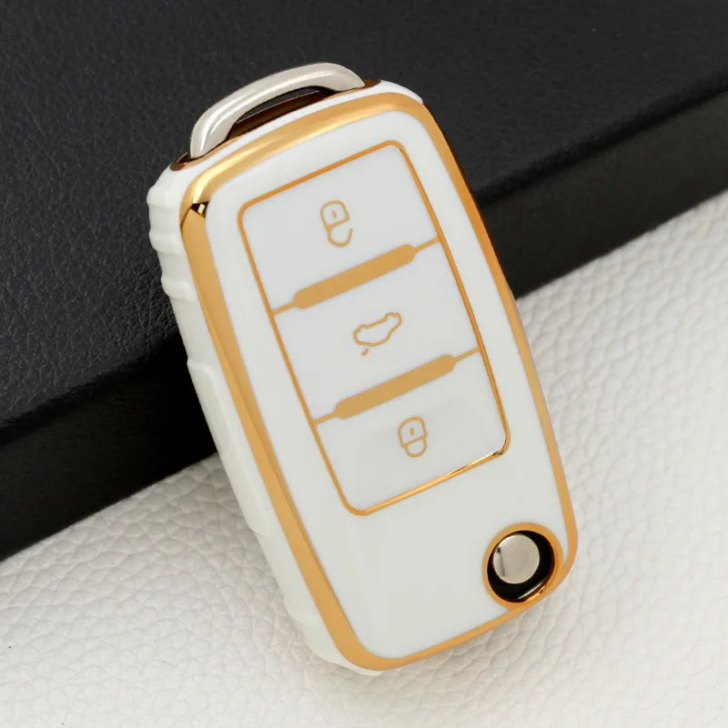 

TPU Car Key Case For Volkswagen VW Polo Golf Bora Jetta Passat Tiguan Beetle Caddy T5 Up Eos Skoda Octavia Seat Ibiza Leon Altea