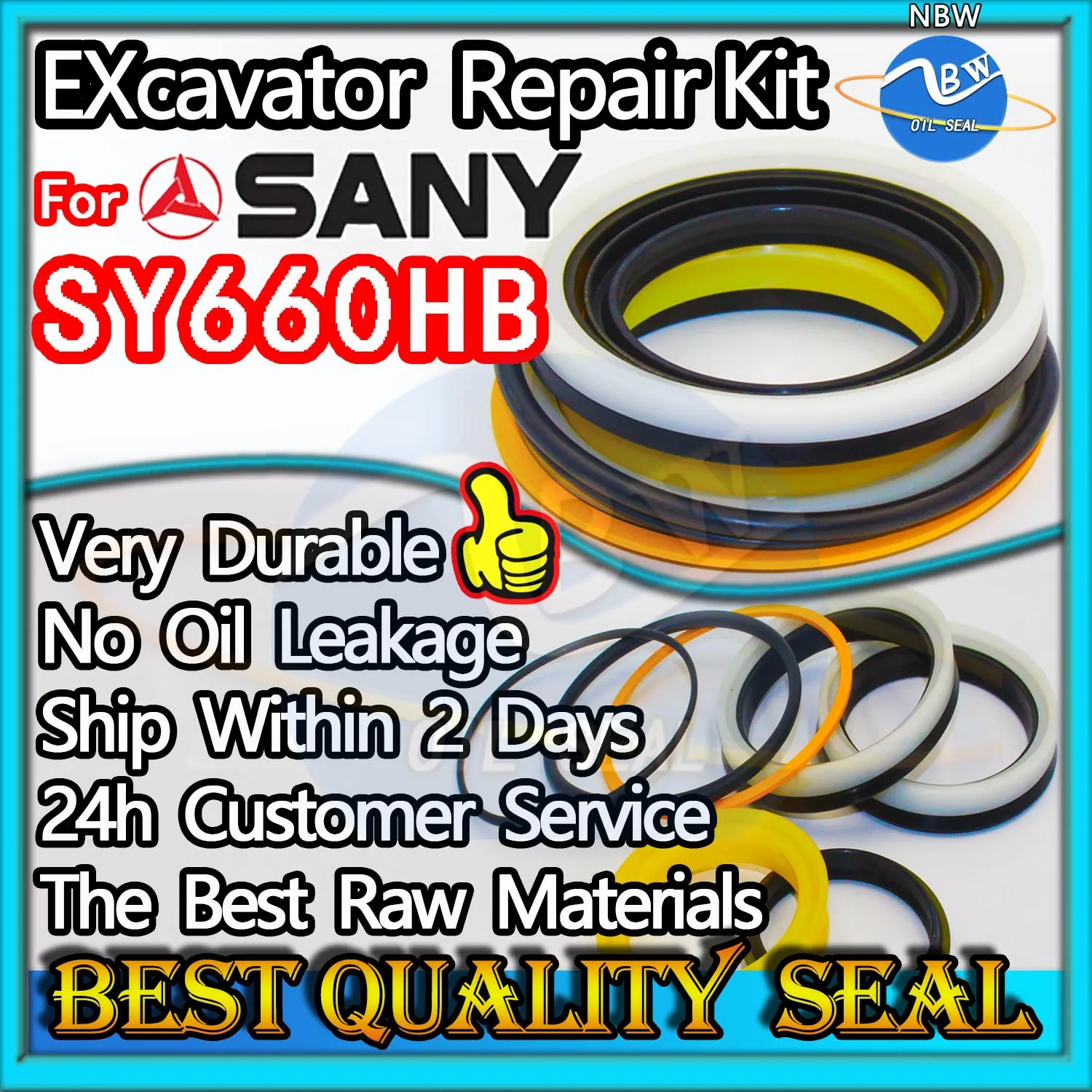 

For Sany SY660HB High Quality Oil Seal Kit Excavator Repair Set Pack Heavy Master Excavating Machinery Maintenance Floating Dust