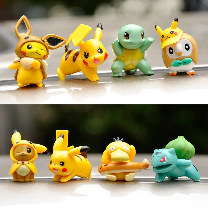 

8Pcs/Set Pokemon Pikachu Action Figures Jenny Turtle Anime Figure Cake Baking Ornaments Decoration Birthday Gifts