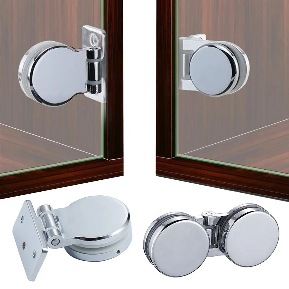 

Cabinet Glass Hinge Zinc Alloy Thickened Glass Door Up And Down Shaft Hole Hinge Glass Clip Furniture Glass Door Hinge