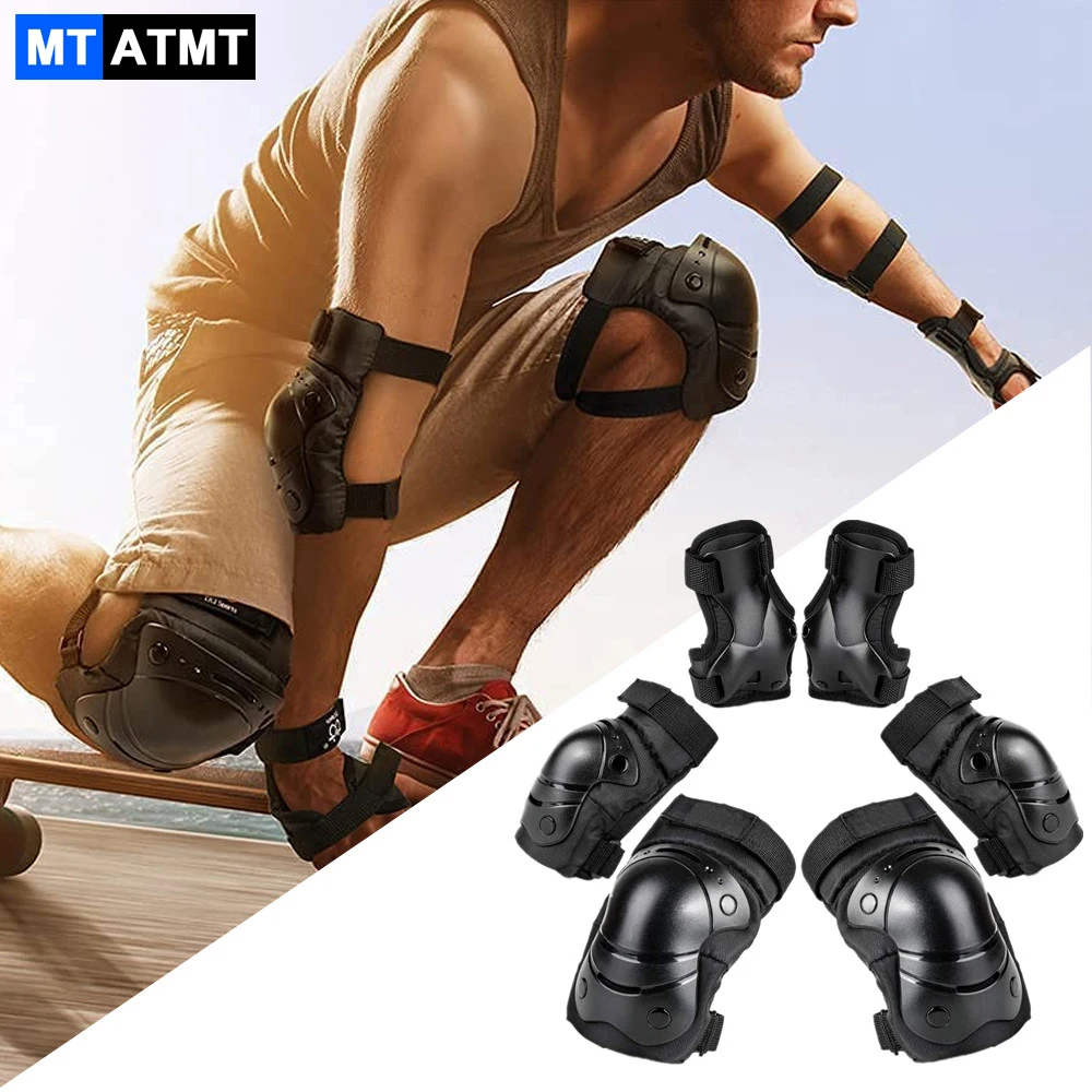 

MTATMT 6Pcs Kids Teenagers Knee Pads Elbow Pads Wrist Guards Protective Gear Set for Roller Skating Skateboarding Cycling Sports