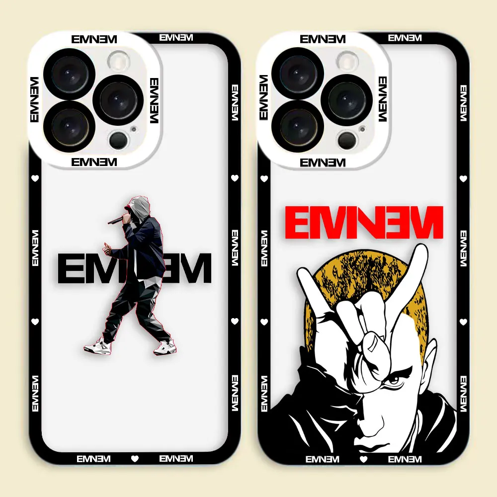 Фото Прозрачный чехол для телефона с изображением E-Eminem в стиле хип-хоп для Redmi K40 K60 15C 14C 13C 13 12 12C 10 10C 9 9C 9A 8 7 A1 A2 A3 A5 A7 №1