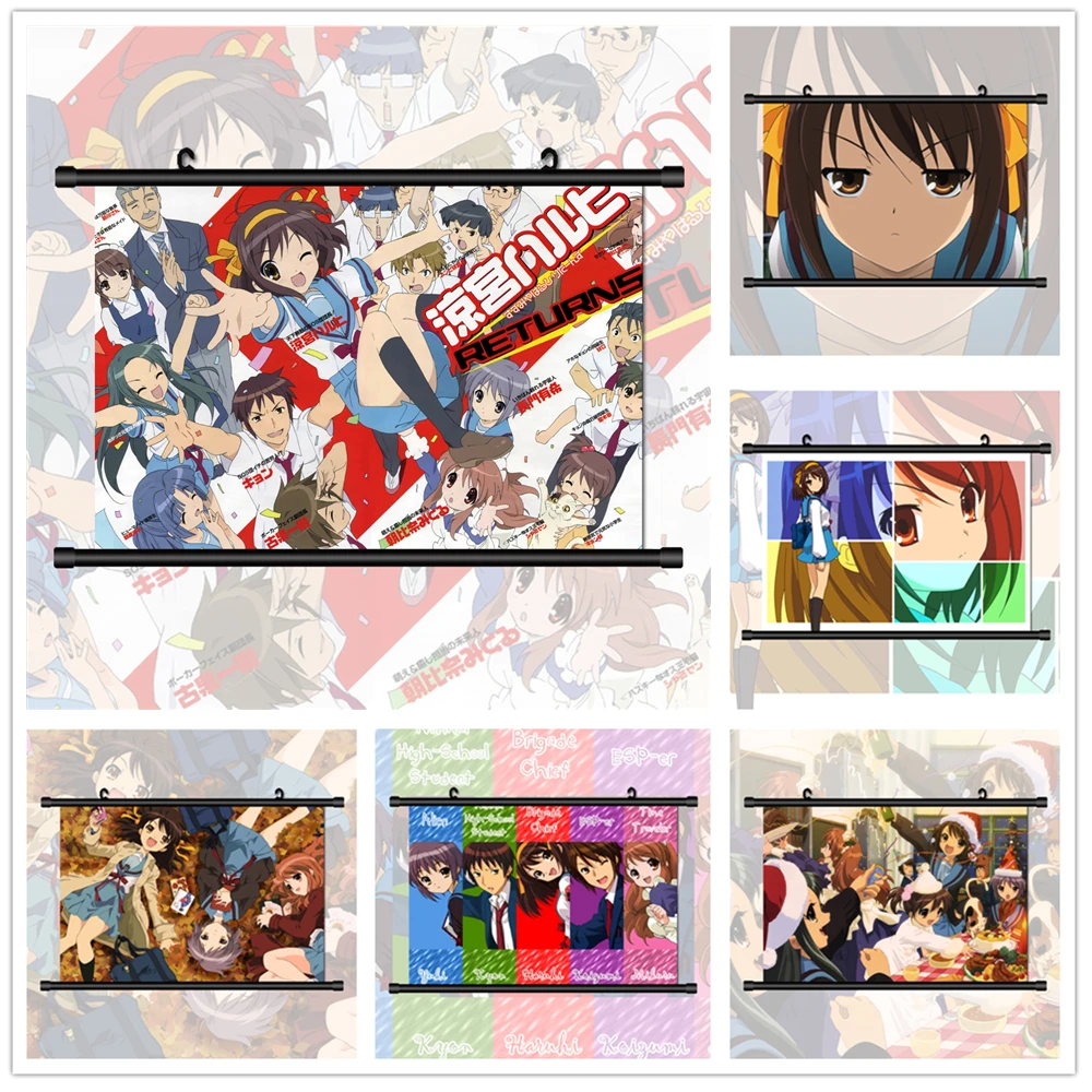 Аниме Картина на холсте меланхоли Харухи сузумия постеры стену художественные