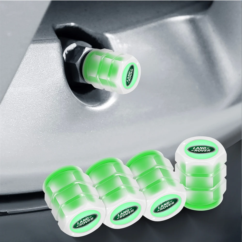 

4Pcs Mini Fluorescent Luminous Car Tire Valve Caps Exterior Accessories For Land Rover Discovery 2 4 Freelander Defender 90 SVR