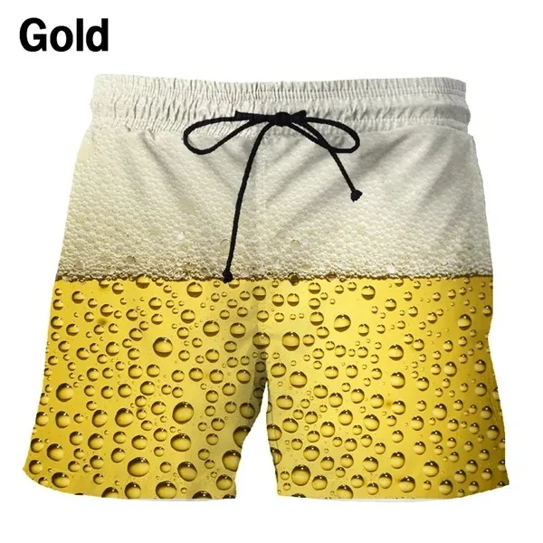 Популярные новые крутые пляжные шорты для пива мужские с 3D принтом модные