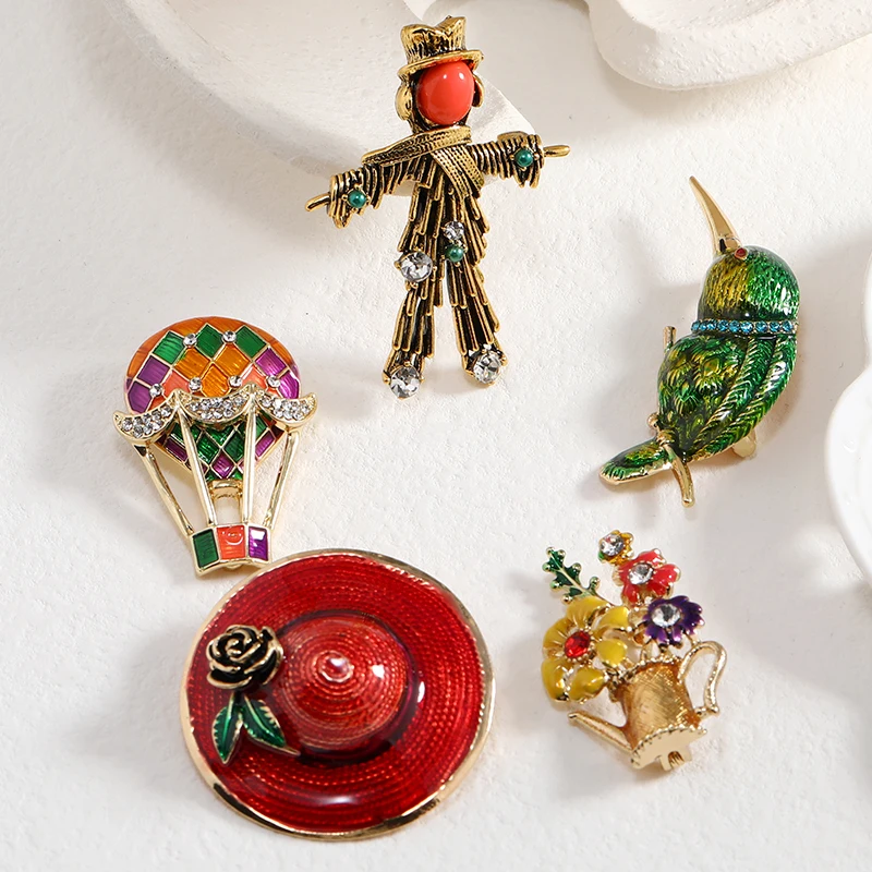 Женская Винтажная брошь с эмалью Morkopela, красная эмалированная брошь в форме цветка, унисекс, ювелирное изделие для пальто, свитера, новинка 2022 Женская Винтажная брошь с эмалью Morkopela, красная эмалированная брошь в форме цветка, унисекс, ювелирное изделие для пальто, свитера, новинка 2022