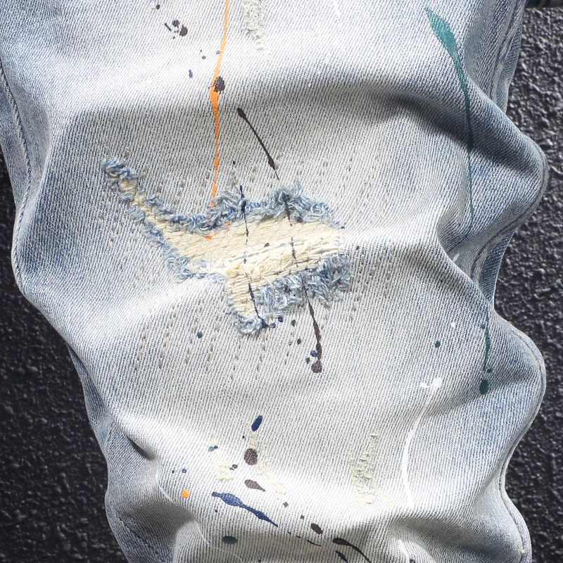 Дизайнерские модные новые джинсы с вышитыми буквами потертые ностальгические