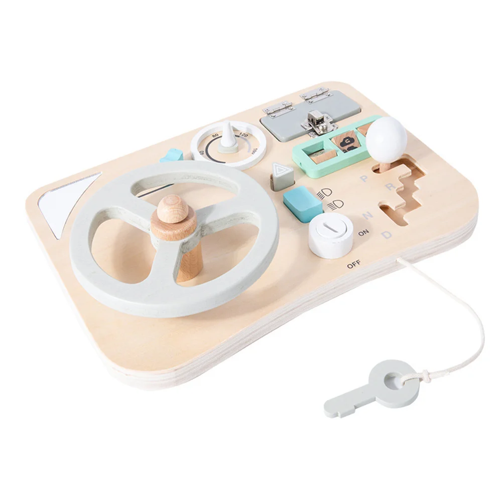 

Simulation Steering Wheel Driving Educational Toys Kidcraft Playset Macaron Fake Wooden Children Plaything Automotive Wheels