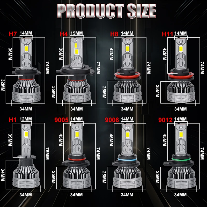 Dualvision Автомобильные Фары Светодиодные H7 H4 H1 H11 9005 9006 Hb3 Hb4 9012 Универсальные Canbus 12 В