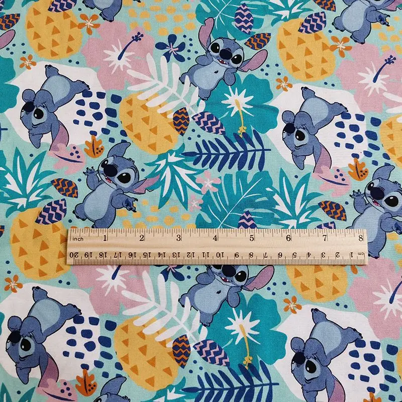 Width 1.1 Meter Disney Stitch Fabric Cotton For Sewing Kids Clothes Textile Tissue Patchwork Quilting DIY Needlework Material images - 6