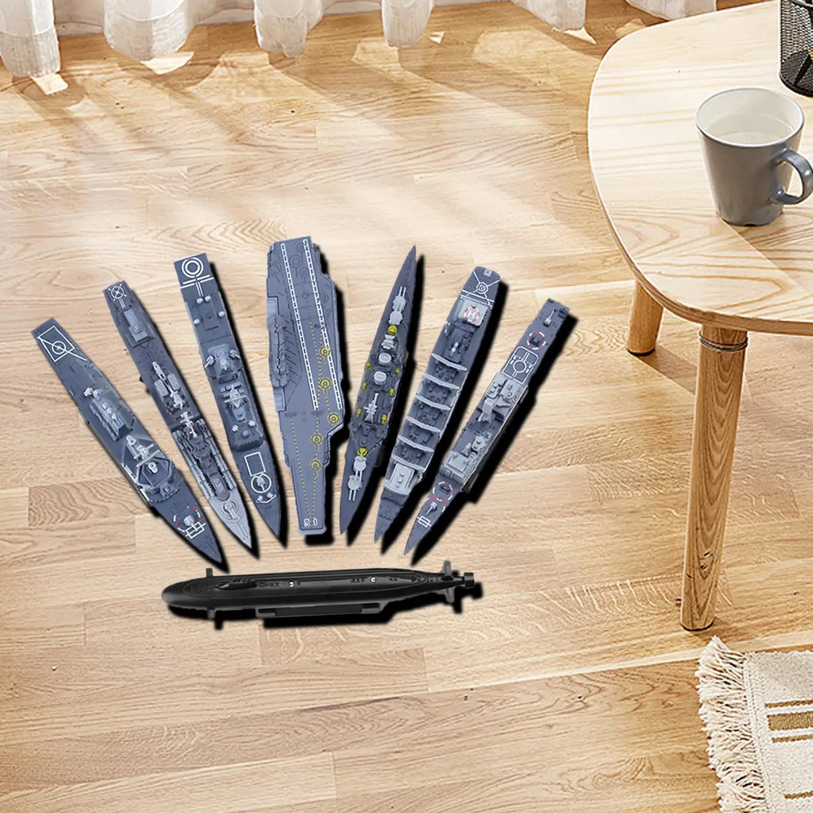 4D комплект из 8 собранных моделей военного корабля игрушки ручной работы для