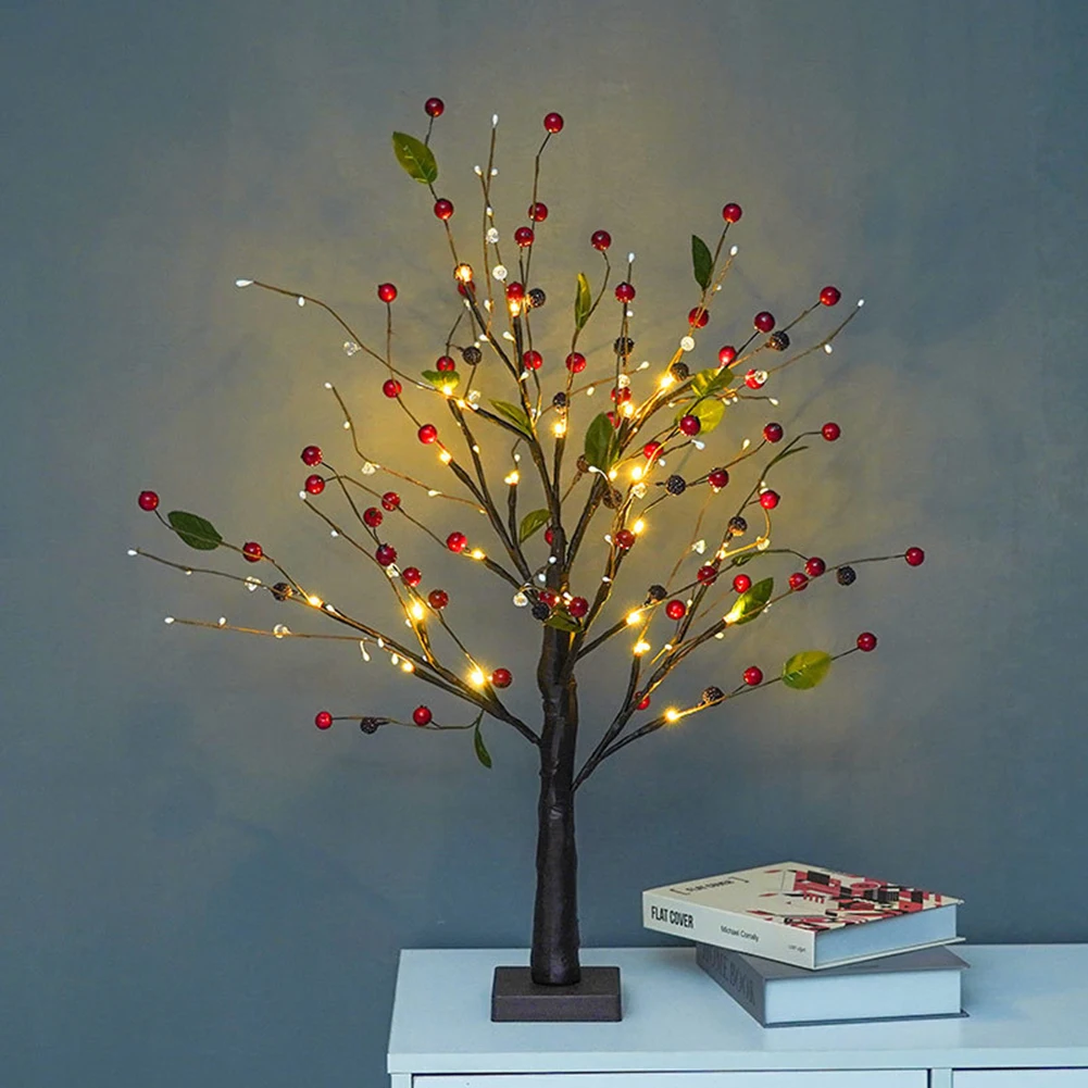 

LED Red Fruit Tree Lamp Holiday Interior Creative Landscape Luminous Tree Light Tree Lights Glowing Branch Nightlight