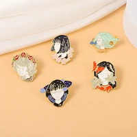 beautiful girl soft enamel pin badge brooch for jewelry accessory lapel pins