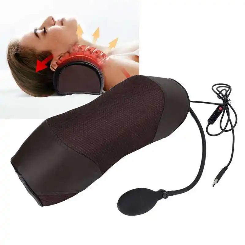 

Heating Cervical Gasbag Massage Pillow Collar, Electric Warming Neck Massager, Relief Cervical Muscle Pain Tension