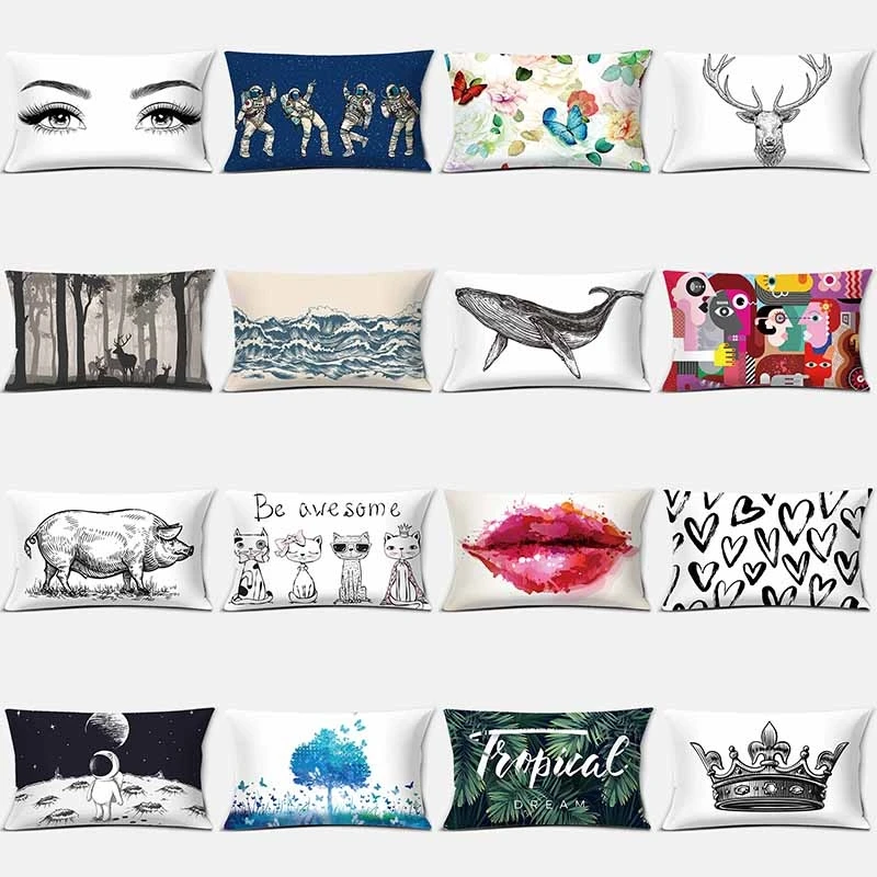 

Cartoon Landscape Animal Series Pattern Home Decoration Pillowcase Square Pillowcase Office Decoration Cushion Cover 30cm-50cm