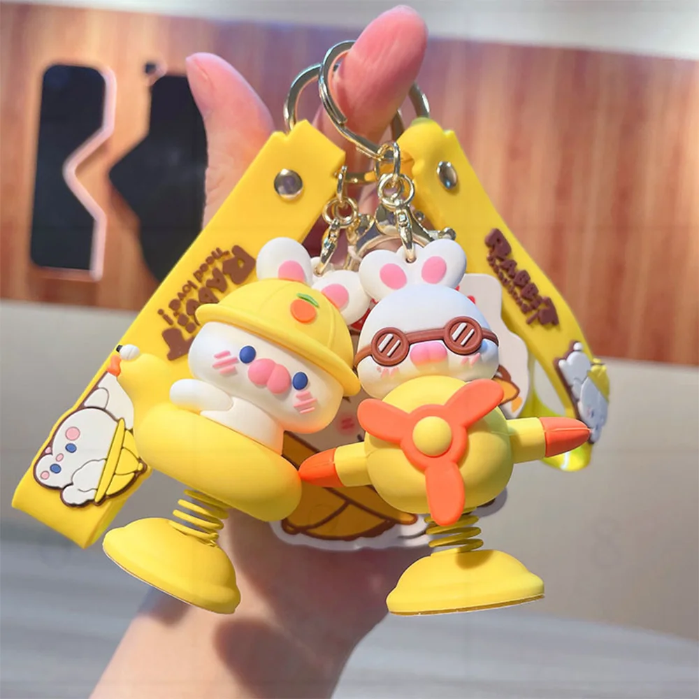

Cartoon Anime Figure Keychain Cartoon Animal KeyChains Cute Car KeyRing Pendant Funny Toy KeyChain Shake Model Kids Toys Gifts