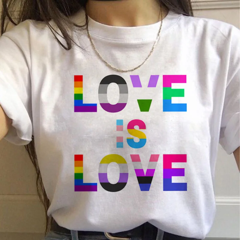 

LGBT Pride T-shirts I AM WHO I AM Rainbow Heart Blouse Love Is Love Short Sleeve Tee Top Women Lesbian Casual Tshirt Streetwear