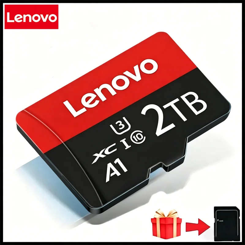 Фото Карта памяти Lenovo 2TB High-Speed V30 A2 4K SD 512GB 256GB 128GB 1TB Micro TF SD с адаптером для смартфона/планшета/ПК, универсальная №1