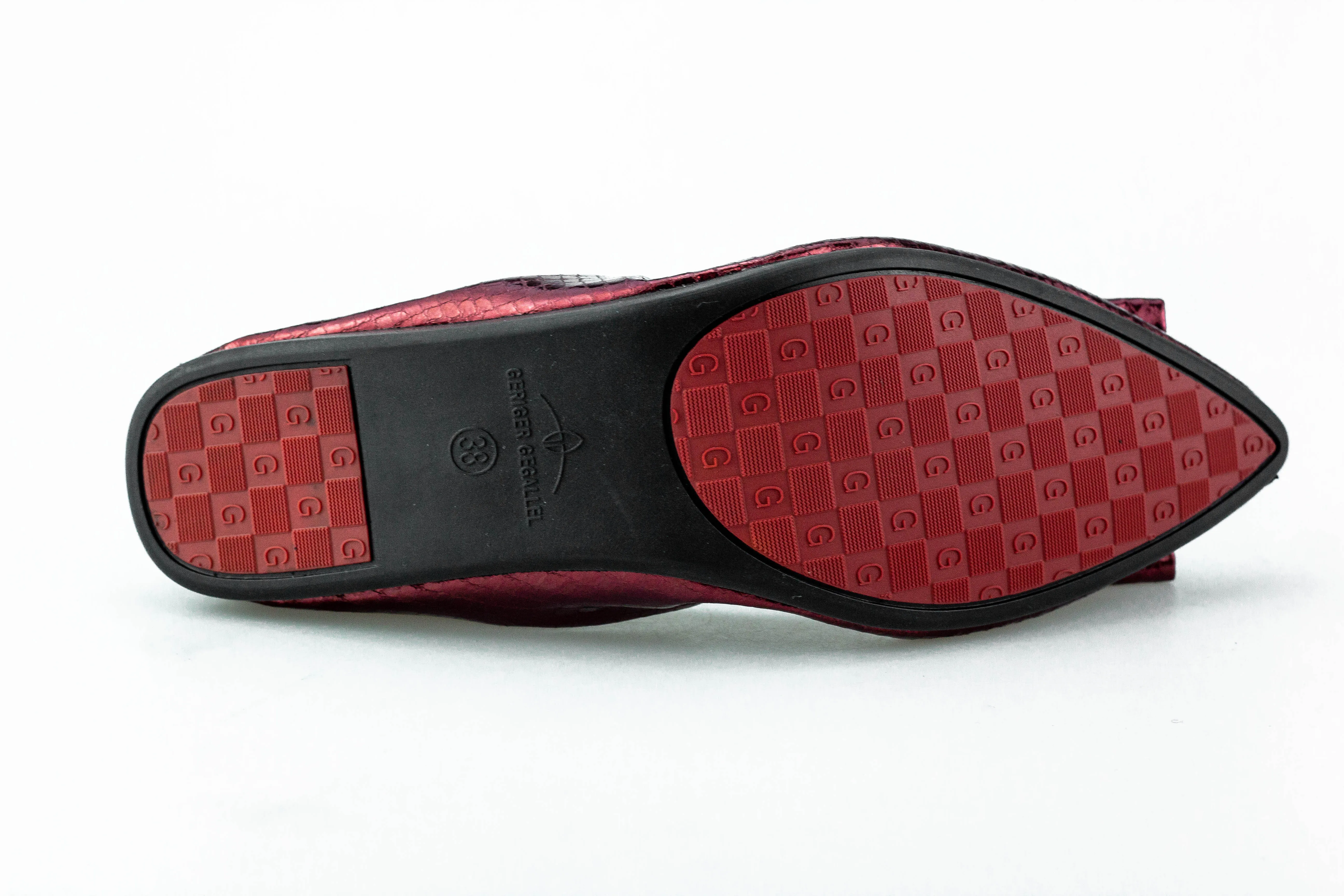 Wine Nigerian Banana Shoes for Party Dancing Flats Flexible Sole Pointed Toe Fashion Shoe Flat for Women Lady Comfy Walking Shoe