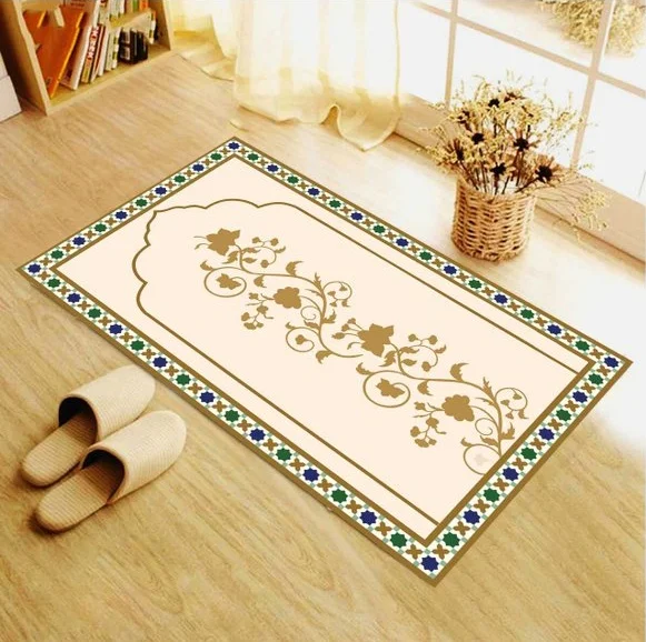 

Muslim Prayer Flannel Carpet Room Mat Square Removable Kitchen Bathroom Floor Washable Carpet Mat Bedroom Furry Carpet Tapis