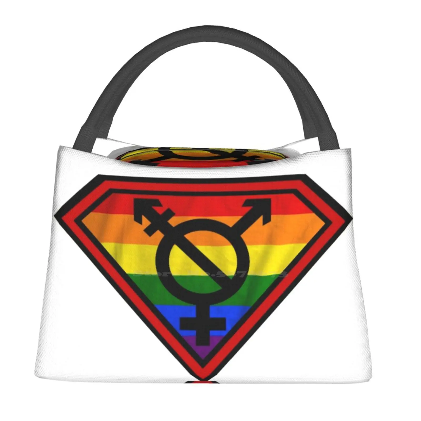 

Термосумка с изоляцией, Термосумка с символикой супергероя, супер сила мощности, яркая синяя, желтая, для зимы и лета