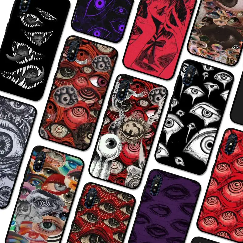 

Scary Face Eyes Phone Case for Redmi 5 6 7 8 9 A 5plus K20 4X S2 GO 6 K30 pro coque