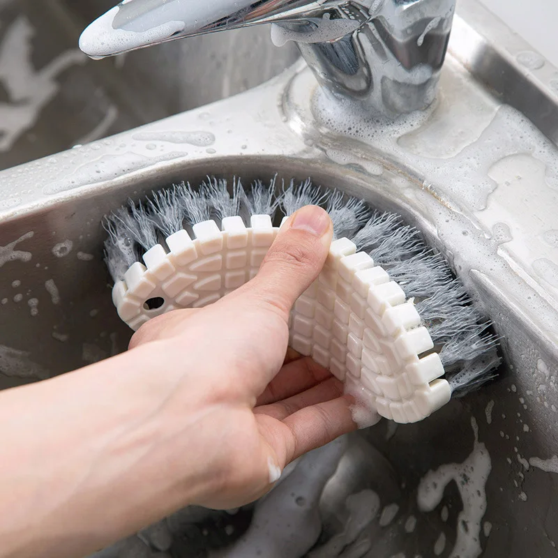 Washing Brush For Kitchen Bathroom Bendable Plastic Cleaning Brush Clean Sink Bathtub Household Laundry Brush Pot Brush Car