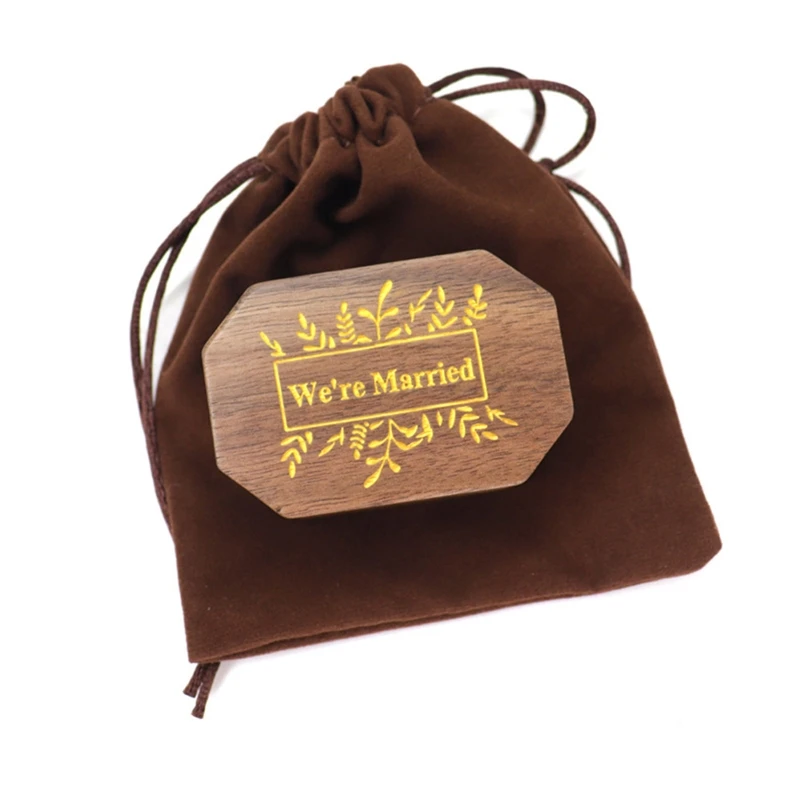 

Мы замужем, коробка для колец, сумка для хранения ювелирных изделий, деревянная Подарочная коробка, помолвка