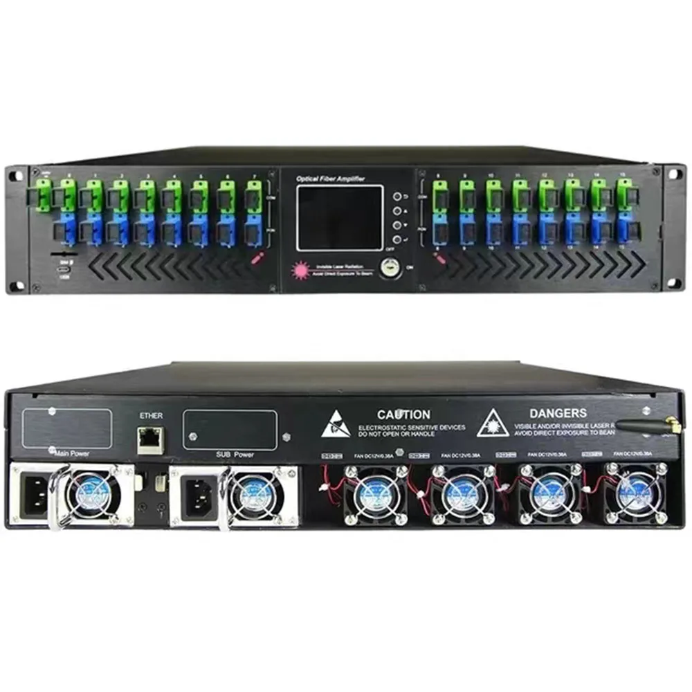 Оптоволоконный усилитель с эрбиум-дупедом 1550 нм CATV FTTH EDFA выход 16/32*23 дБ + WDM