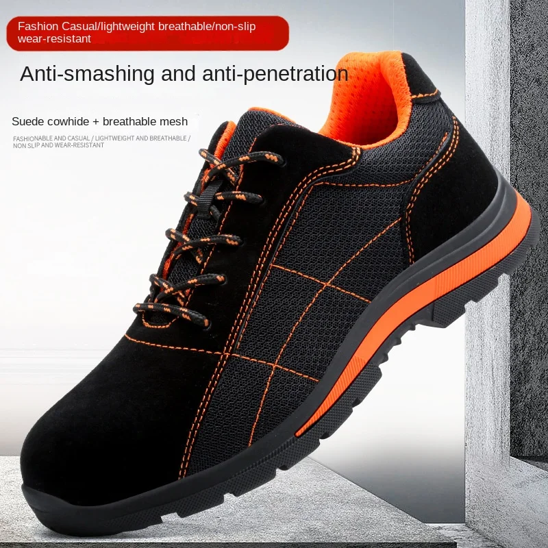 

Men's Cattle Suede Steel Baotou Anti-fall Anti-puncture Safety Protection Work Men's Shoes Shoes for Men Zapatillas Hombre