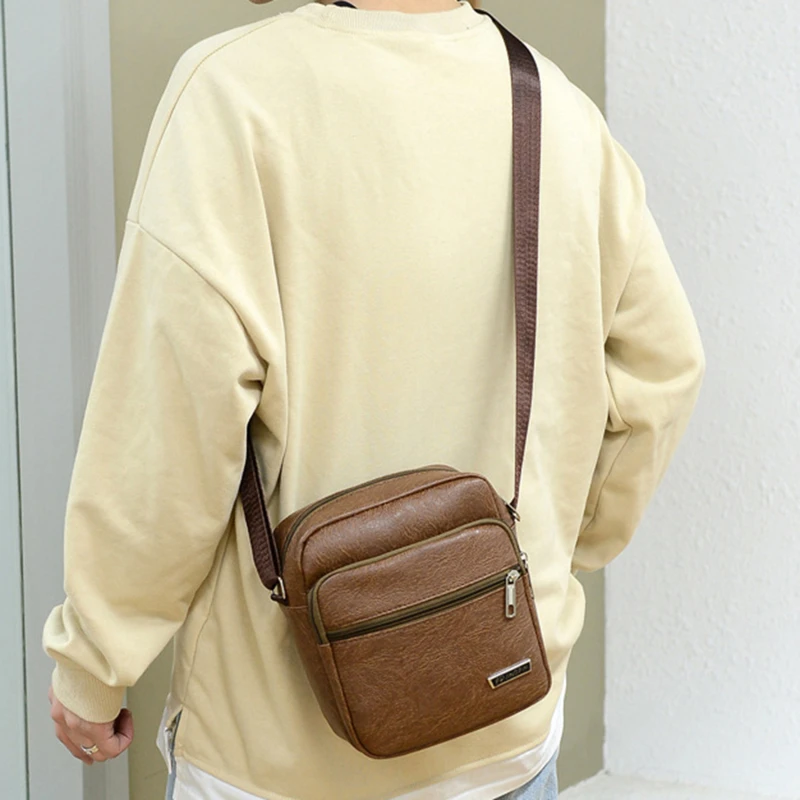 

Men Messenger Bag Faux Leather Business Men's Shoulder Bag Small Handbag Men Male Phone Crossbody Bags Purse Handbags Fashion