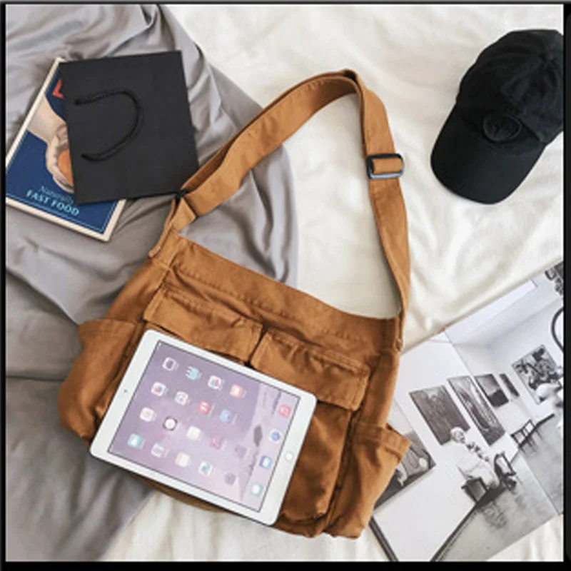 2022 Girl Handbag Canvas Teenager Shoulder Bags Women School Messenger Bags Ladies Casual Bags Teen Purse Crossbody Purse