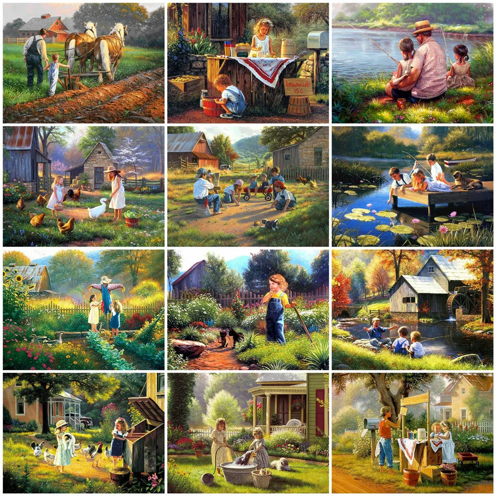 

5D Diamond Mosaic Child Decorative Painting Diamond Embroidery Portrait Children Rhinestone Cross Stitch Mosaic Scenery Decor