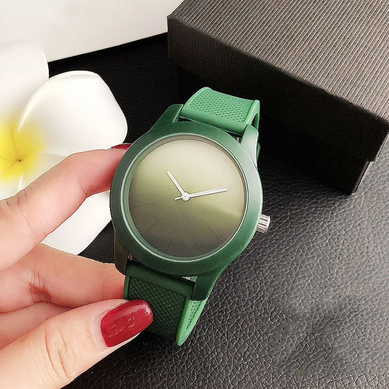 Brand Wrist Watches Fashion Men Women Ladies Girl Couples Crocodile Style Quartz Casual Silicone Band Clock LA11