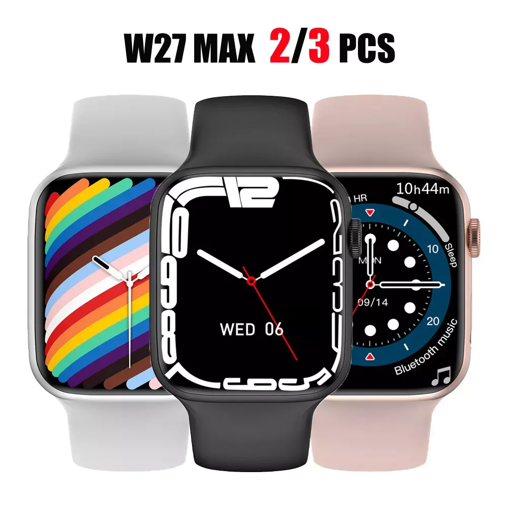 

2PCS Original W27 Max Smart Watch 1.9inch Bluetooth Call Custom Dail Smartwatch Wireless Charging