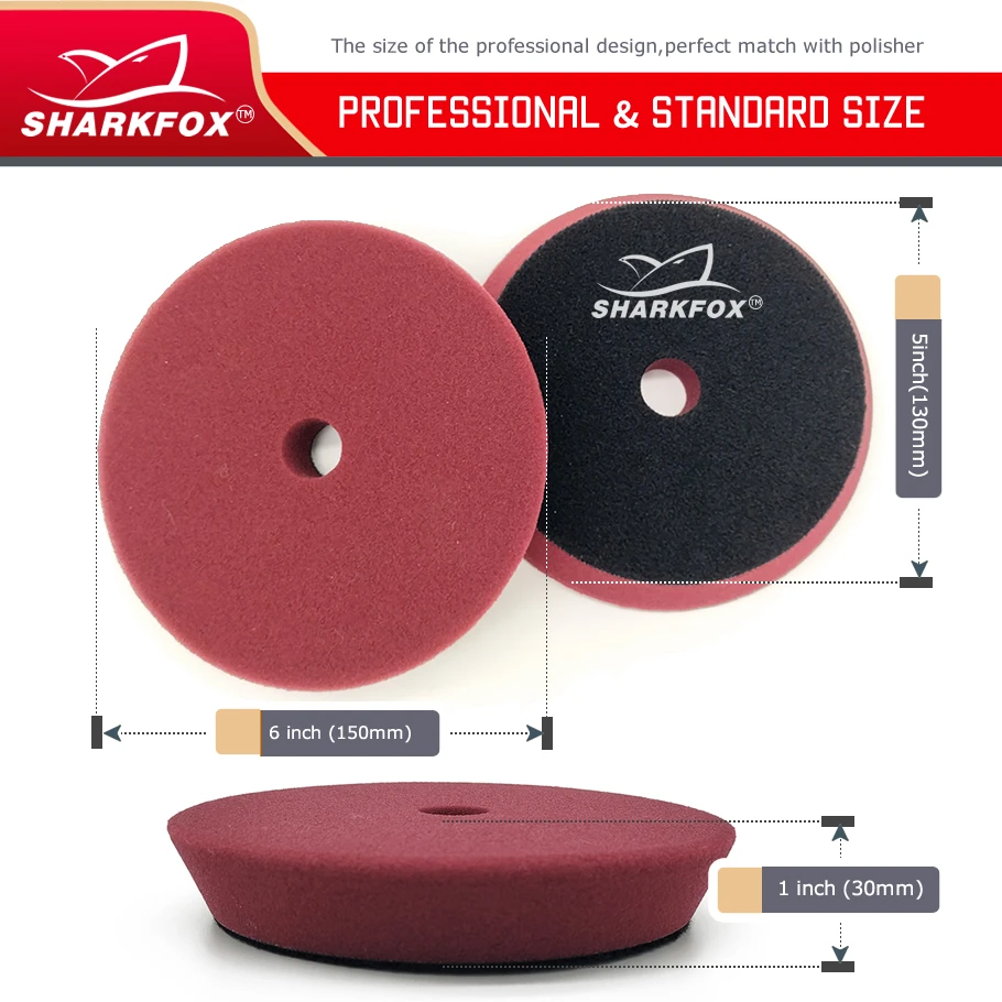 Sharkfox Автомобильная полировальная Подушка 5-дюймовый полировальный диск для