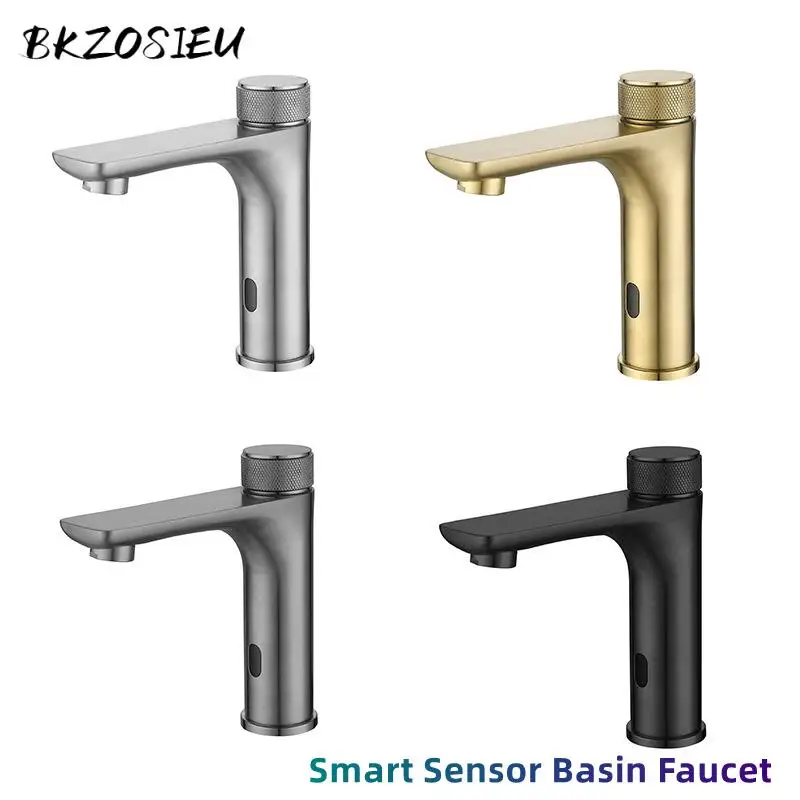 

BKZOSIEU Smart Sensor Bathroom Basin Faucet Hot Cold Water Mixer Tap Vanity Touchless Faucet Automatic Faucet Toilet Tapware