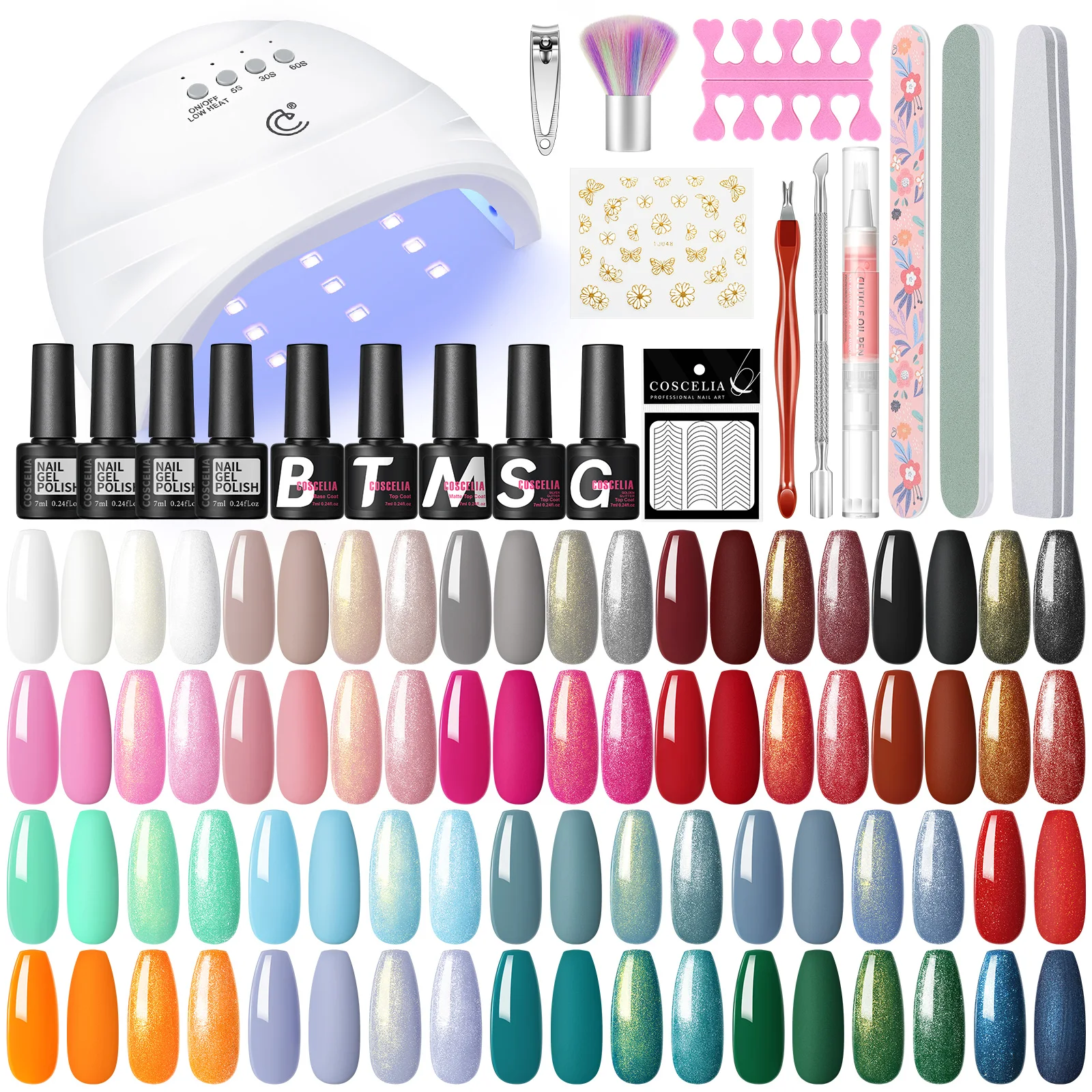 COSCELIA 20-цветный Набор Лаков Для Ногтей С УФ-светодиодной Лампой Мощностью 36 Вт —