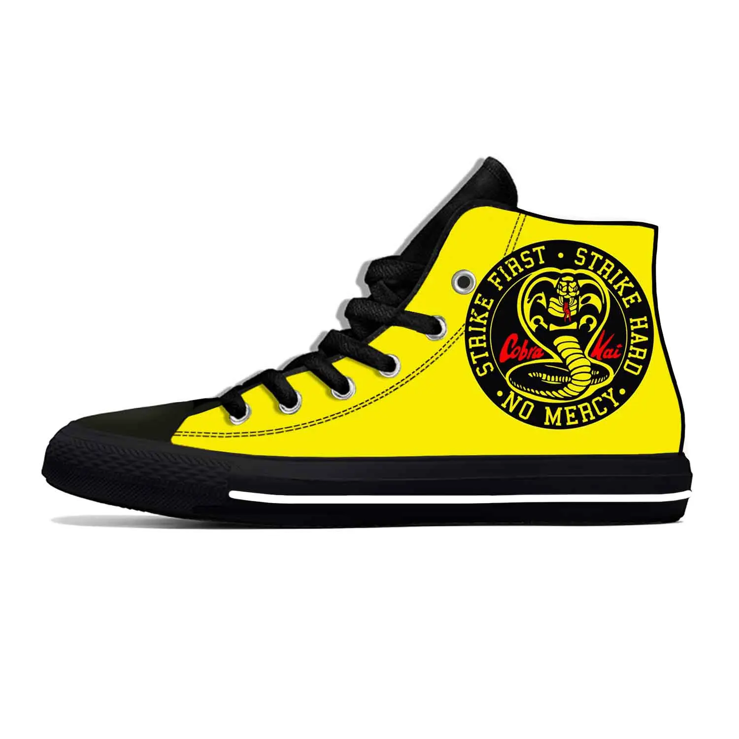 Kai Strike First Hard No Mercy Cobra Funny Casual Cloth Shoes High Top Lightweight Breathable 3D Print Men Women Sneakers |