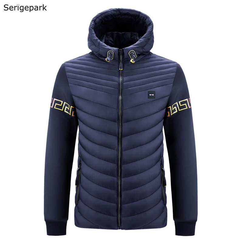 

Serige Park Jacket Men's Winter Luxury Warm Hooded Cotton Coat Coats Men's Long Sleeve De Jacket Outdoor Park
