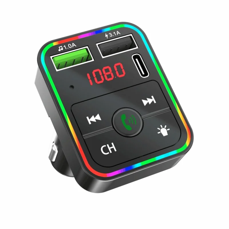 

Car Bluetooth 5.0 FM Transmitter Wireless Audio Receiver Car MP3 Player 18W PD Fast Charge U Disk Lossless Sound Music Player