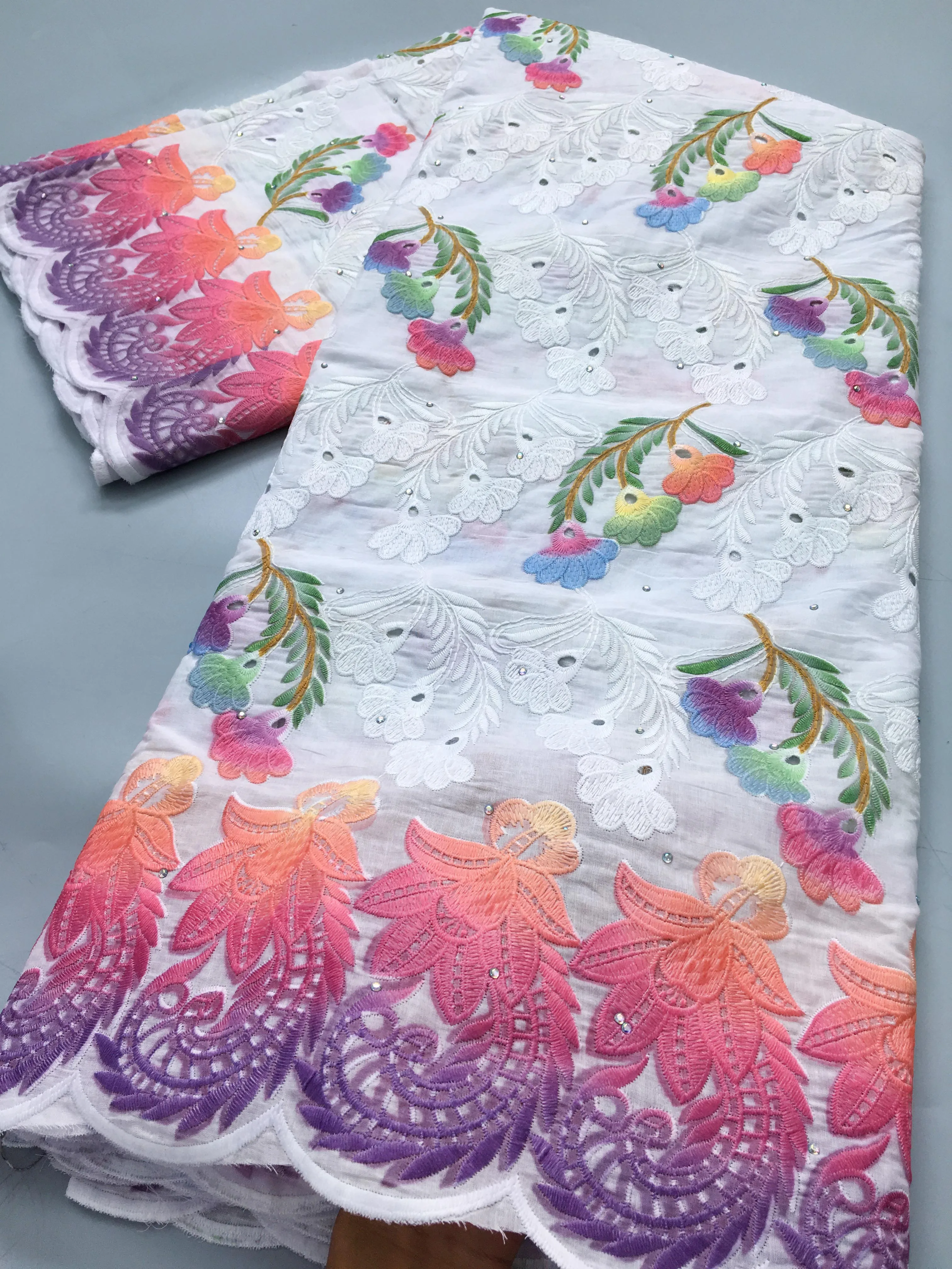 Африканская Хлопковая кружевная ткань новейшее нигерийское швейцарское кружево